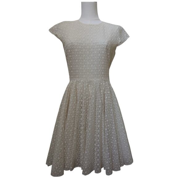 Giambattista Valli RESORT 2014 Off White Cotton Silk Blend Mini Dress Size XS - Picture 3 of 16